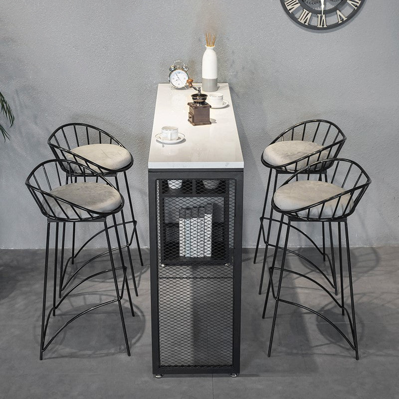 Schwarz -Weiß -Bistro -Bar Schreibtisch mit Aufbewahrung Wohnzimmer Stein Bistro Bar Tisch