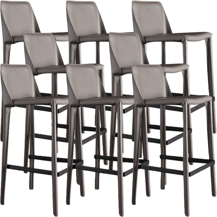 Modern Style Bar Stool Metal Counter Bar Stool with Metal Legs for Home Grey 8 Piece Set Clearhalo 'Bar Furniture' 'Bar Stools' 'bar_stools' 'furn' 'furn_bar_stools' 'Furniture' 'furniture_bar_stools' 'Kitchen & Dining Furniture' 5432958