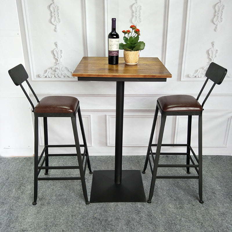 Juego de mesa de barra de madera maciza industrial 1/2/3 Piezas de mostrador con taburetes altos