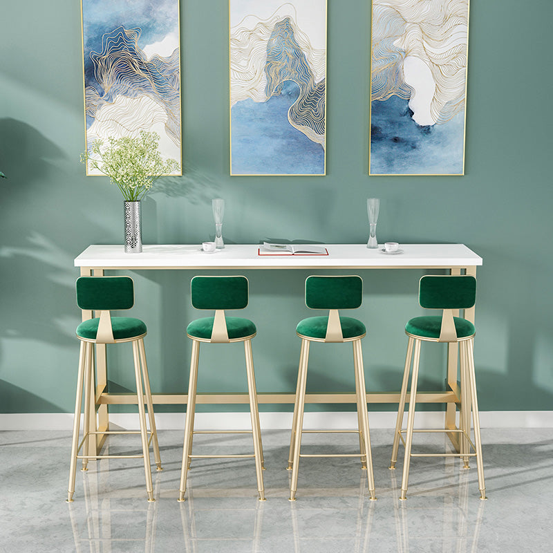 1/2/5 piezas Moderna barra de hierro de la barra de hierro Bistro de madera de ingeniería con reposapiés