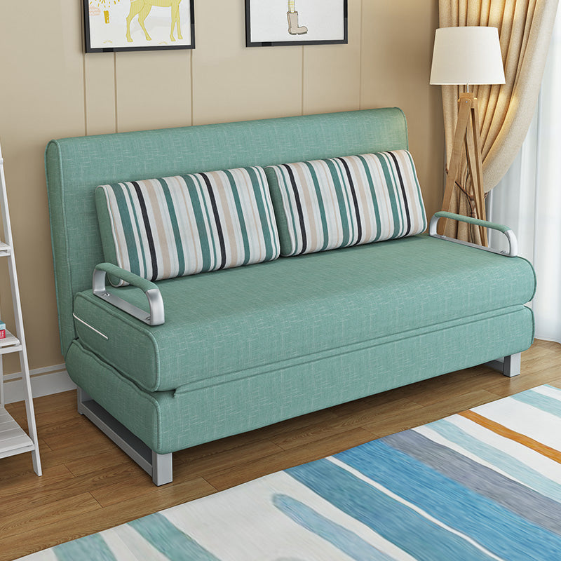 Contemporary Convertible Armless Bed Sofa Couch with Pillows