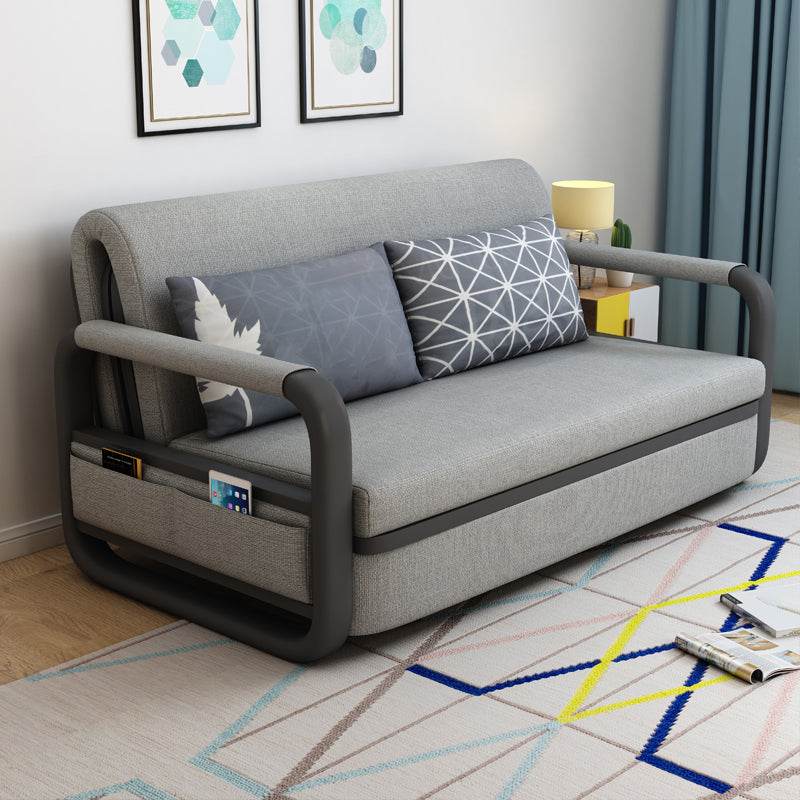 33,46 "H divano a braccio quadrato contemporaneo di lino.