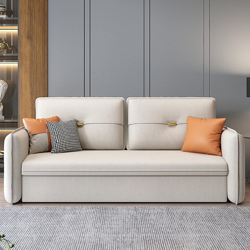 Contemporary Square Arm Faux Leather Stain Resistant Bed Settee