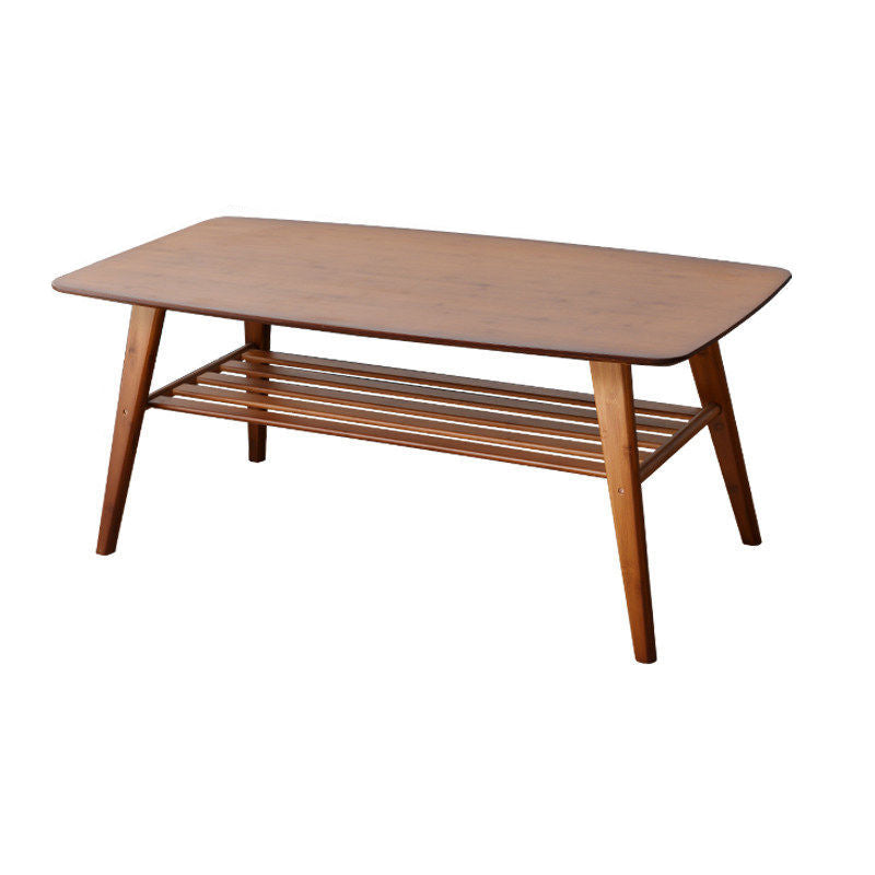 Nordic Style Wood/tan Solid Wood with Storage Rack Coffee Table Tan Clearhalo 'Coffee & Accent Tables' 'Coffee Tables' 'coffee_tables' 'furn' 'furn_coffee_tables' 'Furniture' 'Living Room Furniture' 5437254