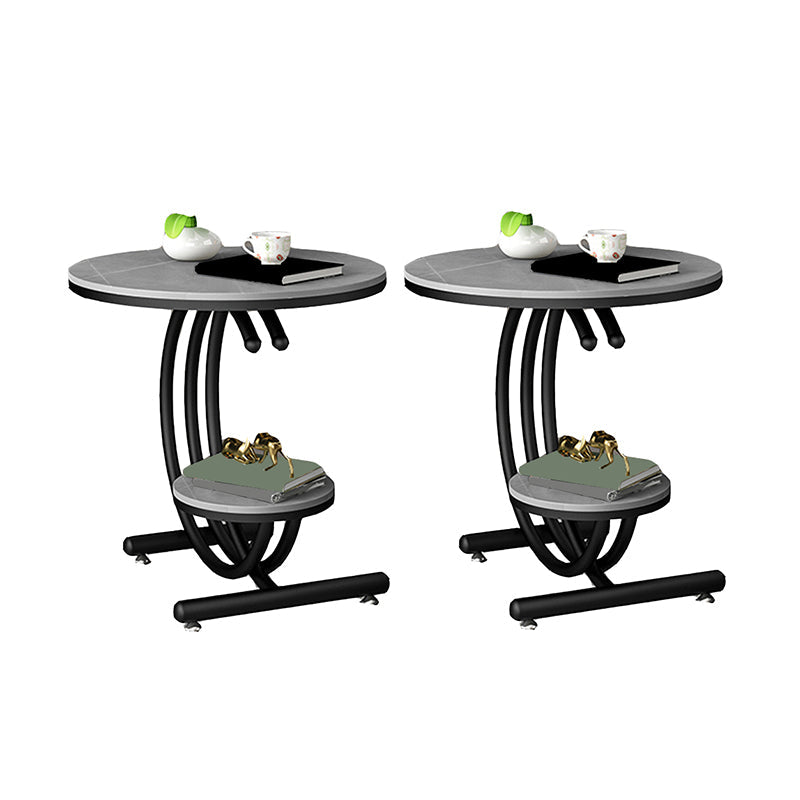 Tavolo da tavolo da gamma moderna di ardesia da 19,6 "/23,6" Tavolo laterale in metallo C con scaffale