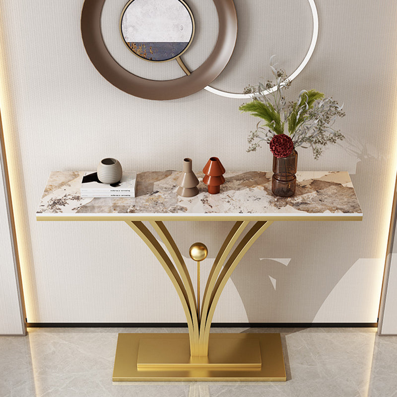 Rettangolo per console di ardesia Hall/metallo resistente a graffi Tabella 31,5 "di altezza