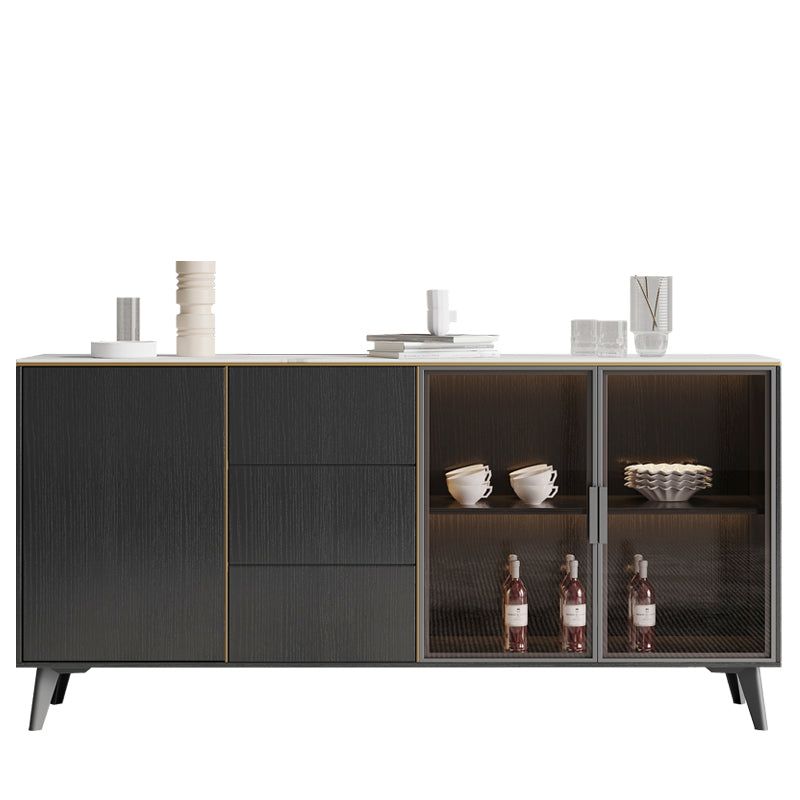 Rittangolo Sinterizzato Sinterite Siete di stoccaggio glam con cassetti e porte