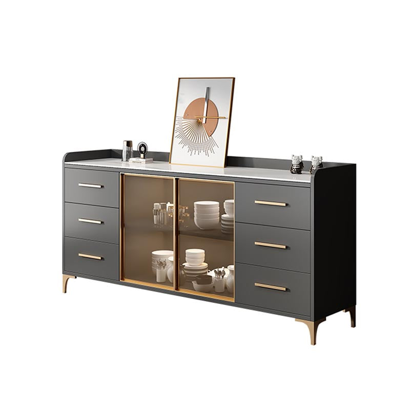 Server di pranzo controcette in vetro contemporaneo server in legno fabbricato senza lampada