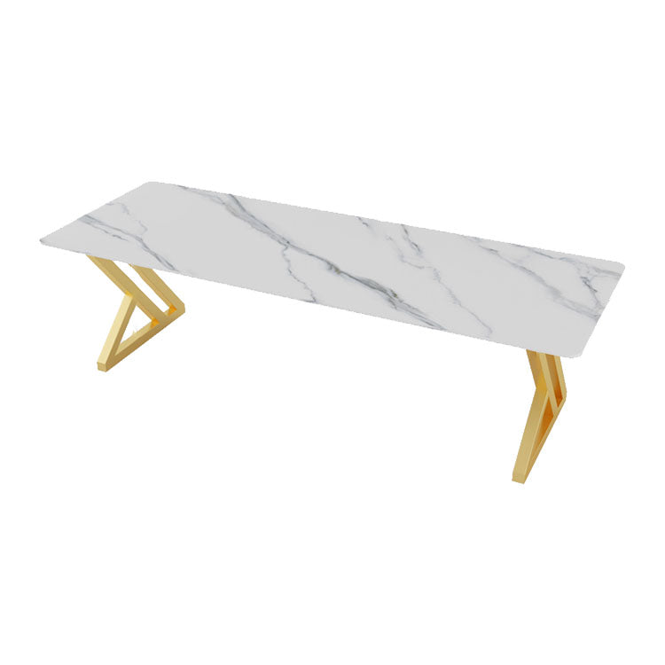 Industrielle rechteckige Schreibtisch Stein Stone Office Desk mit Schlittenbasis