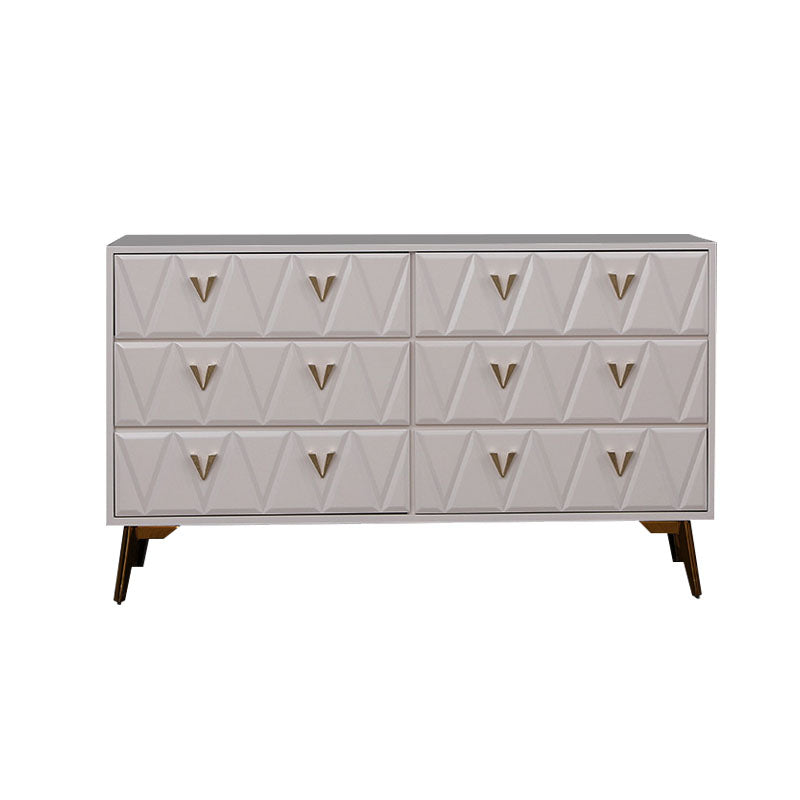 Modern Style White Wooden Chest Bedside Storage Chest with Multi Drawers