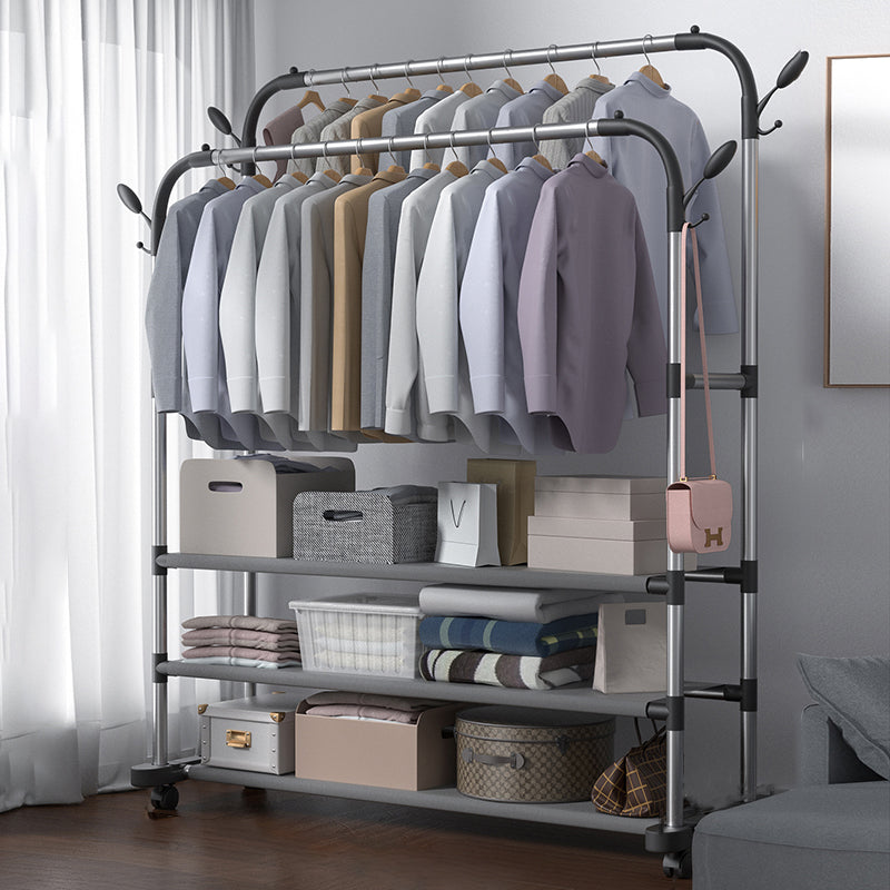 Métal de rack de manteau contemporain Aucun crochet pénible inclus