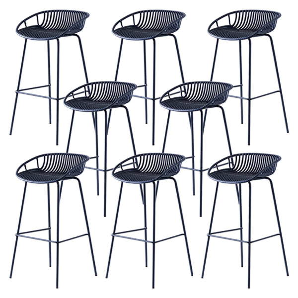 Modern Low Back Bar & Counter Stool Bucket Metal Indoor Counter Stools
