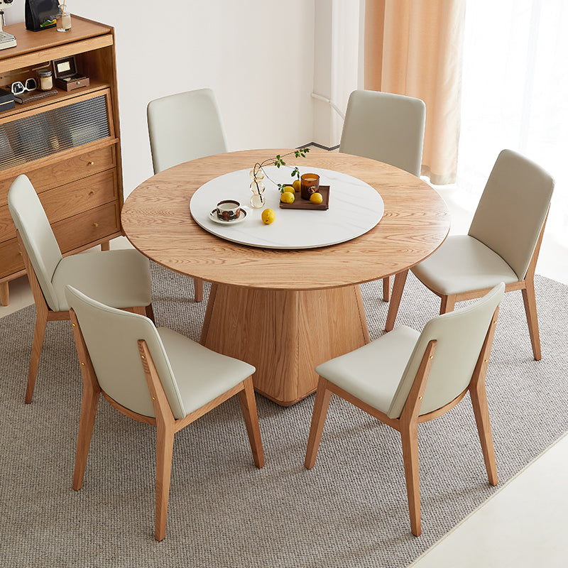 Contemporary Dining Set 1/4/5/7 Pieces Solid Wood Dining Furniture with Solid Back Chairs