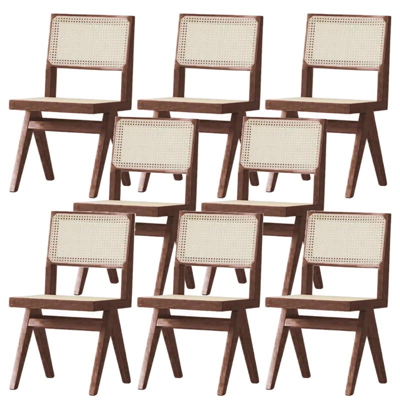 Silla de ratán contemporánea muebles laterales de comedor abiertos en acabado mate para interiores