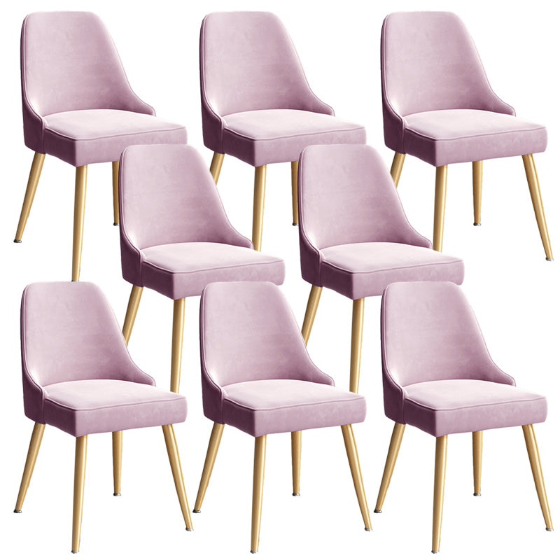 Glam Velvet Side Chair Parsons Upholstered Side Chair for Dining Room Pink 8 Piece Set Brass Gold Clearhalo 'Dining Chairs' 'Dining Tables & Seating' 'dining_chair' 'furn' 'furn_dining_chair' 'Furniture' 'Kitchen & Dining Furniture' 5447513