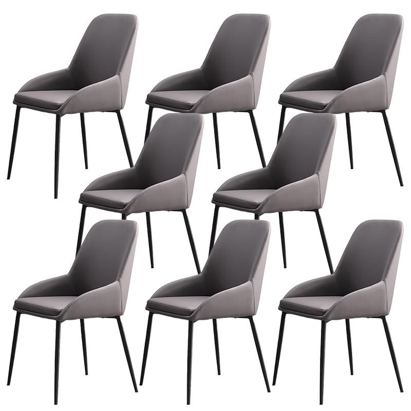 Modern Style Chairs Dining Arm Chairs with Metal Legs for Kitchen Grey 8 Piece Set Clearhalo 'Dining Chairs' 'Dining Tables & Seating' 'dining_chair' 'furn' 'furn_dining_chair' 'Furniture' 'Kitchen & Dining Furniture' 5447641