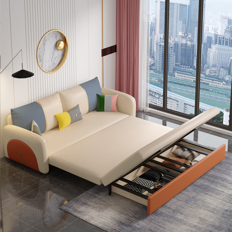 Divano convertibile contemporaneo di divano convertibile contemporaneo a braccio quadrato in finta pelle