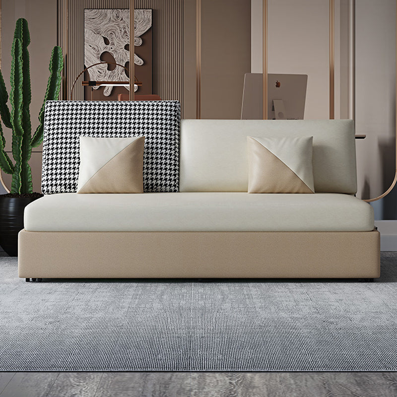 Stain Resistant Faux Leather Contemporary Convertible Bed Settee