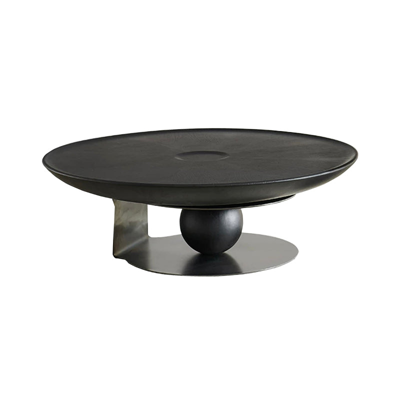 Modern Style Round Wood Table with Abstract Base Coffee Table Black Clearhalo 'Coffee & Accent Tables' 'Coffee Tables' 'coffee_tables' 'furn' 'furn_coffee_tables' 'Furniture' 'Living Room Furniture' 5451783