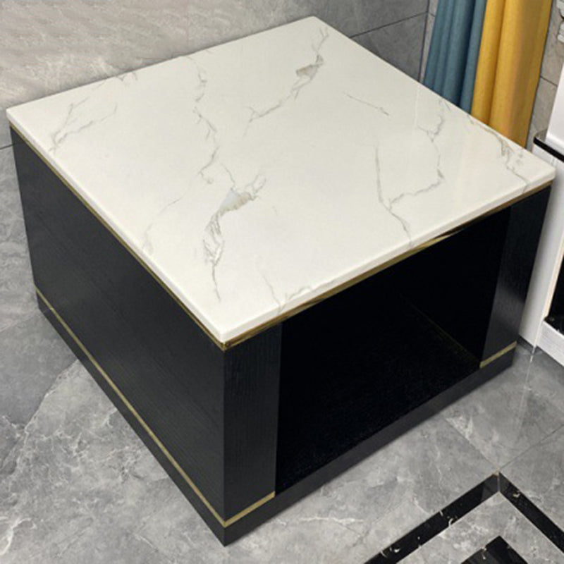 Tavolo da fascia alta in pietra quadrata Glam Frame divano tavolo da estremità laterale per soggiorno