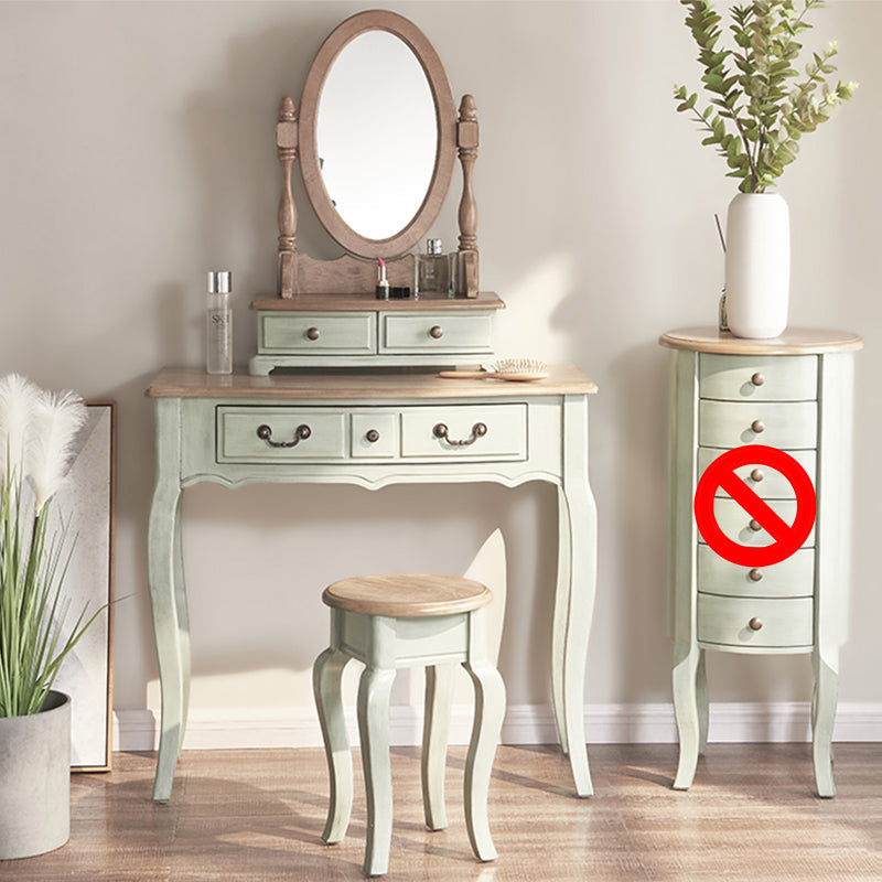 Tabouret maréptable victorien avec miroir et tiroirs pour chambre à coucher