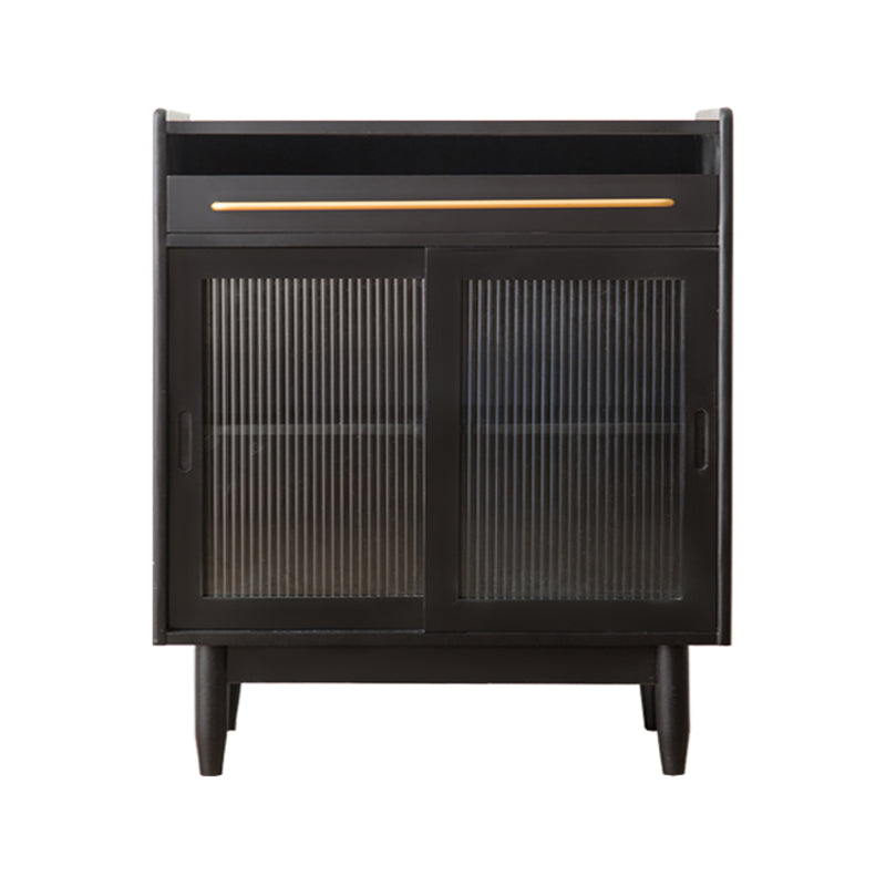 Modern Wood 36"H Sideboard Buffet Door Dining Room Buffet Server with Sliding Doors 39"L x 16"W x 36"H Black Clearhalo 'buffet_sideboard' 'Buffets & Sideboards' 'furn' 'furn_buffet_sideboard' 'Furniture' 'Kitchen & Dining Furniture' 5454029