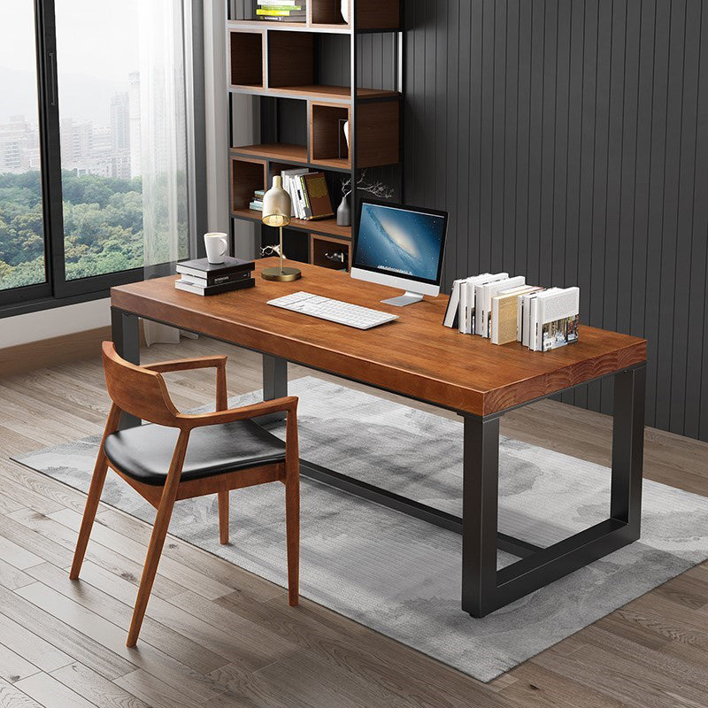 Industrial Rectangular Writing Desk Solid Wood Office Desk for Office 94.5"L x 31.5"W x 29.5"H Clearhalo 'furn' 'furn_office_desk' 'Furniture' 'Office Desks' 'Office Furniture' 'office_desk' 5454249