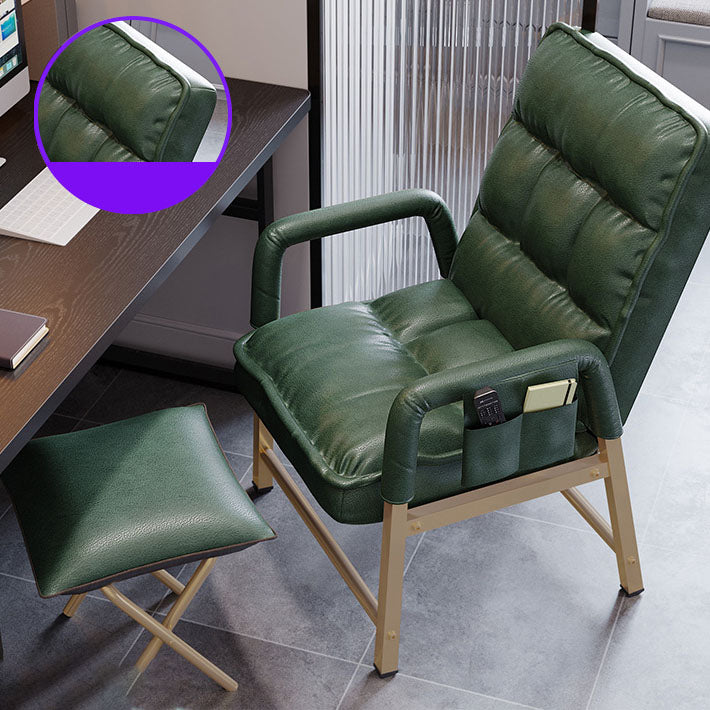 Modern Style Task Chair Mid-Back Upholstered Office Chair for Home Green With Footrest Clearhalo 'furn' 'furn_office_chair' 'Furniture' 'Office Chairs' 'Office Furniture' 'office_chair' 5454446