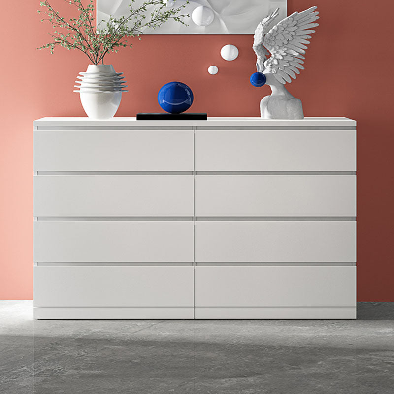 Modern Wood Storage Chest Dresser Horizontal White Dresser for Bedroom