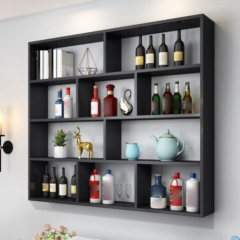 Contemporary Floating Bookshelf Wall Mounted Manufactured Wood Bookcase 47.2"L x 5.9"W x 51.2"H Black Clearhalo 'Bookcases' 'furn' 'furn_bookcases' 'Furniture' 'Office Furniture' 5455365