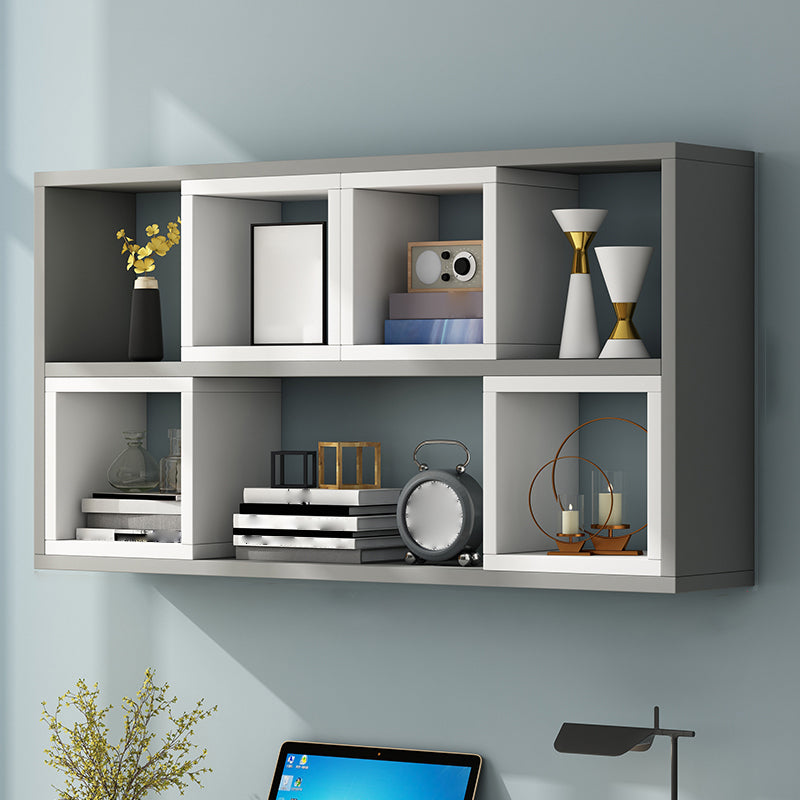 Modern Artificial Wood Bookcase Wall Mounted Bookshelf for Any Room