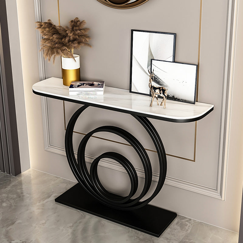 Tavolo console astratto di mezza luna glam e console astratta per Hall