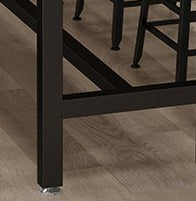 Rechthoek dennenhout bovenste balk tafel industriële balk tafel met schroefbasis in zwart