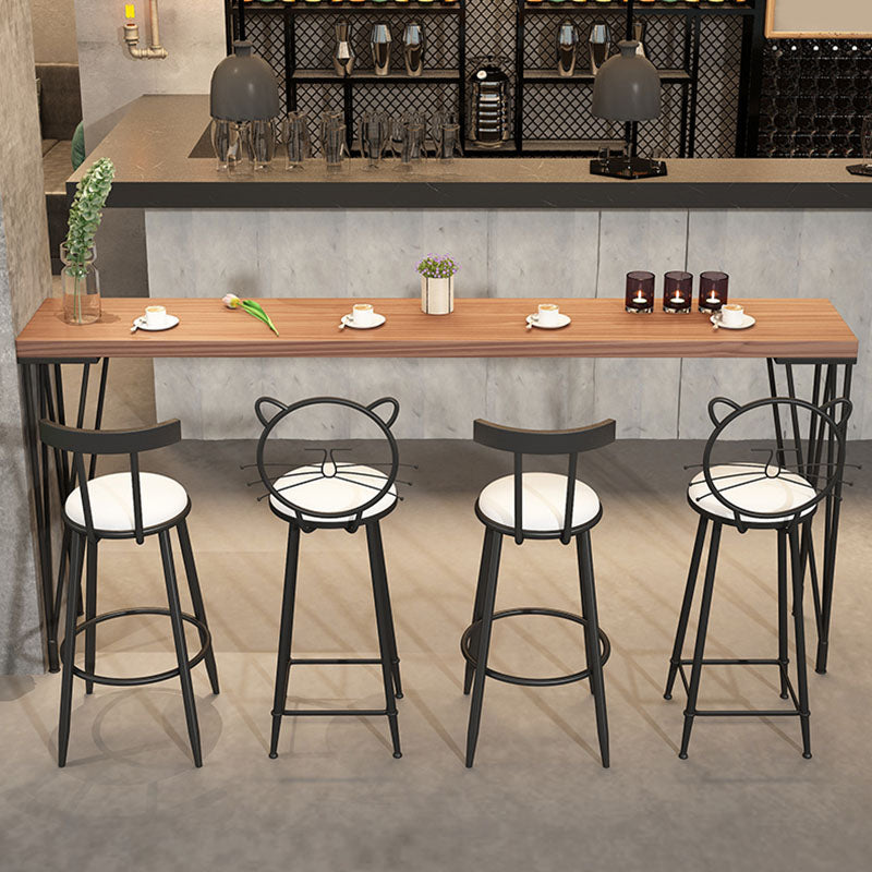 Tavolo da banco di gambe moderne in legno solido tavolo da pranzo accento per bistrot naturale