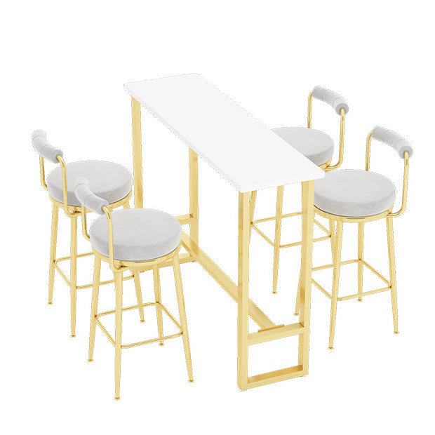 Juego de mesa de barra industrial 1/3/4/5/7 Piezas Contador de mostrador con base de oro