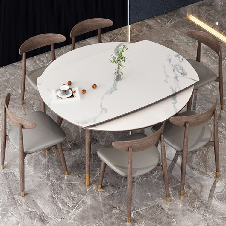 Ensemble de restauration moderne 1/4/7 Pièces Table à manger pliante avec chaises latérales ouvertes à dos ouvert