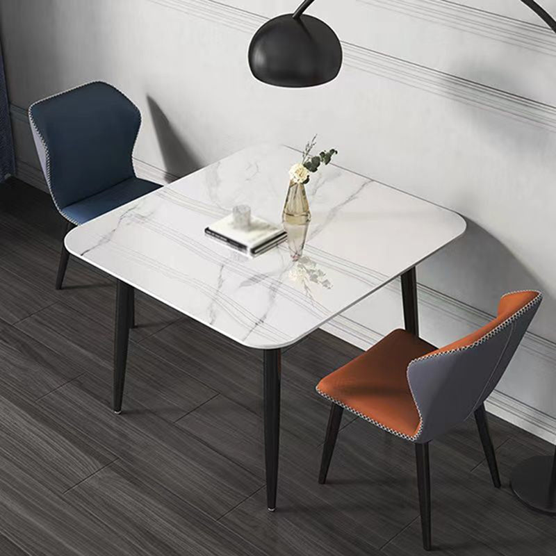 Sintered Stone Dining Table Modern Kitchen Furniture with 4 Metal Legs