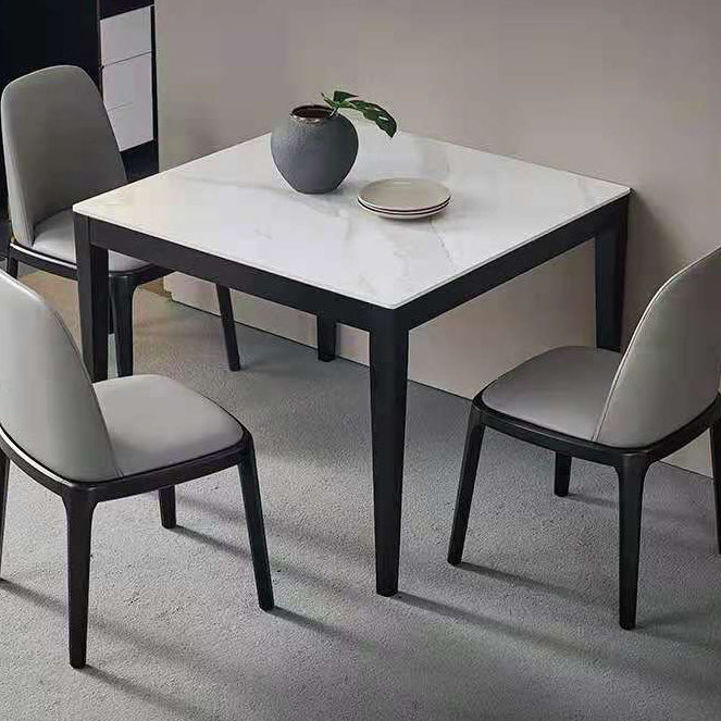 4 Beine Esstisch Industriestein Esstisch mit schwarzem Rahmen