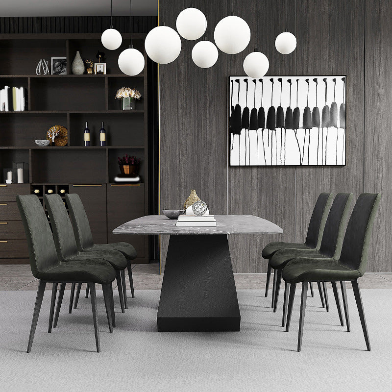 Set da pranzo in pietra sinterizzato moderno rettangolo 1/4/5/7 pezzi da pranzo set da tavolo