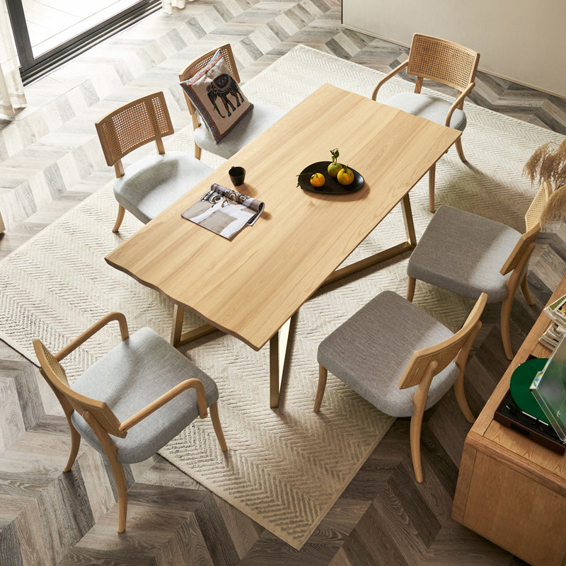 Set di mobili moderni 1/4/7 pezzi Set da tavolo rettangolare con sedie da pranzo a legno massiccio