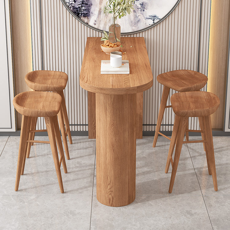 1/3/4/5 piezas Mesa de madera maciza y juego de taburetes Matte Finish Set moderna