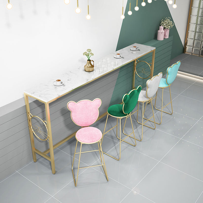 Tavolo da bancone rettangolo glam barre di marmo di marmo/tavolo da dinette in bianco