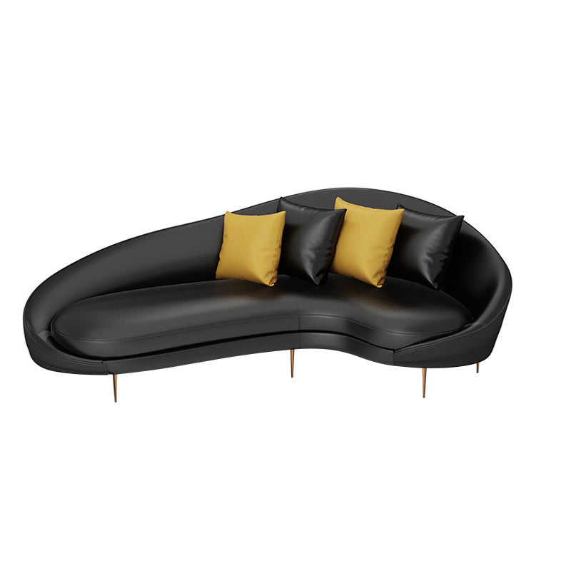 Ultra-Modern Curved Sofa with Tight Back and Tuxedo Arm for Apartment