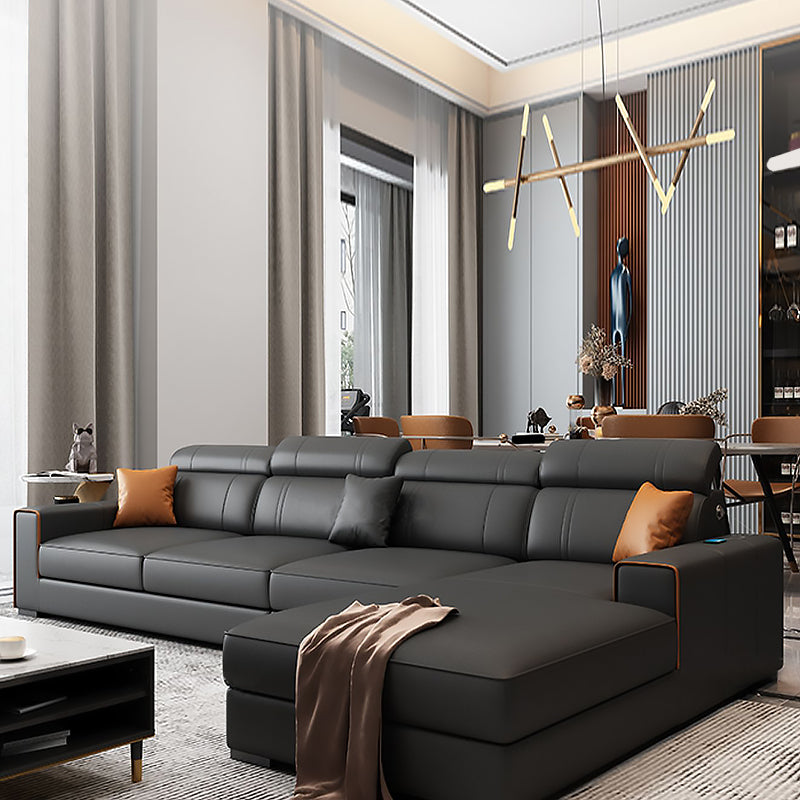 Divano scandinavo per il braccio quadrato stazionario grigio scuro