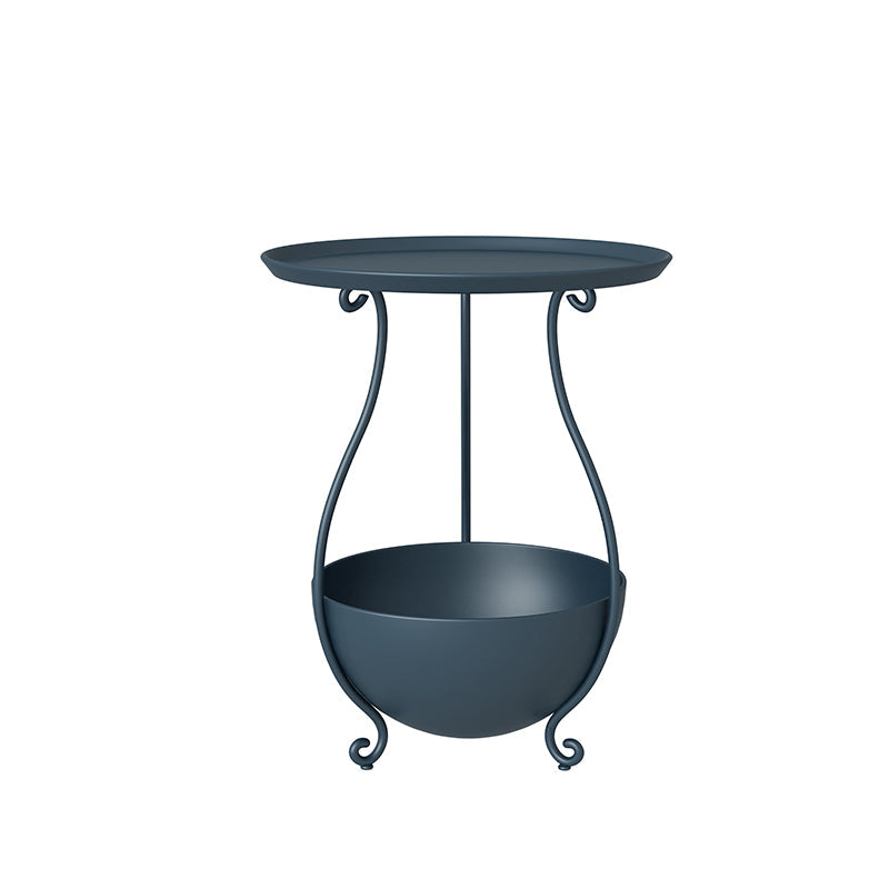 Comodino in metallo tavolo da notte in pietra contemporanea con scaffali