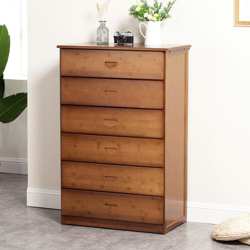 Contemporary Brown Accent Chest Rectangle Chest with Grooves Drawers