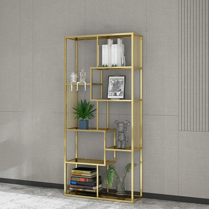 Nordic Home Office Bookshelf Metal Open Back Etagere Bookcase Gold Clearhalo 'Bookcases' 'furn' 'furn_bookcases' 'Furniture' 'Office Furniture' 5472315