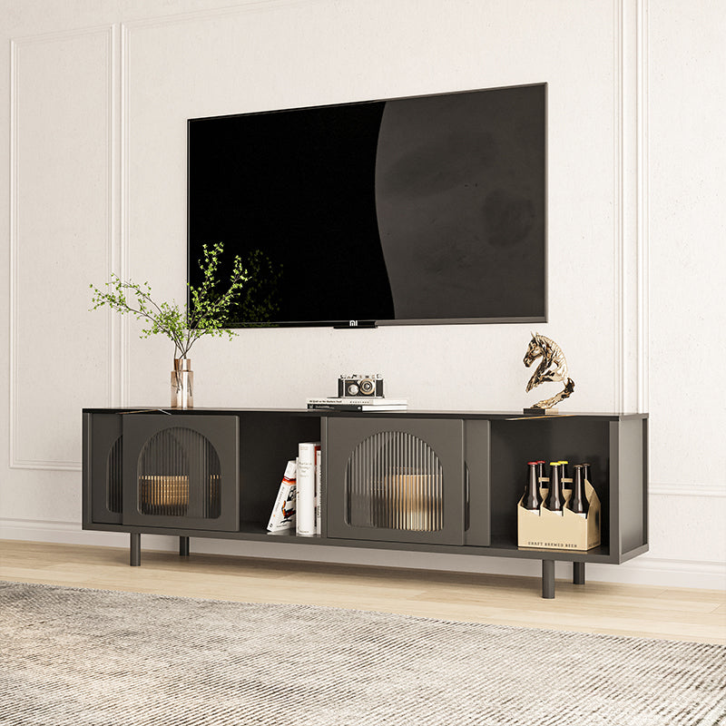 STANTE TV in stile moderno pietra con console TV in stoccaggio chiuso con 4 porte