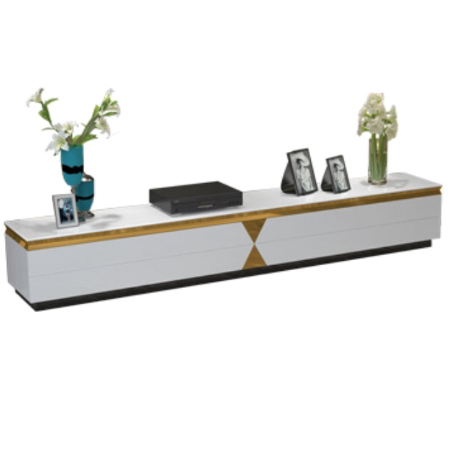 Glas- en houten tv -mediaconsole met laden Glam TV Stand Console