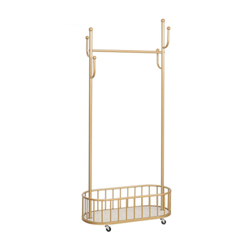 Ganci per alberi in sala d'ingresso in metallo e groppa per cappotti da spiaggia con binario sospeso